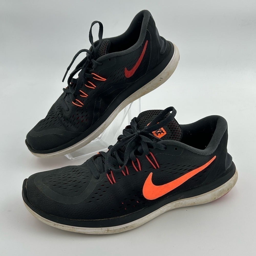 Nike Flex Mens Running Trainers Sneakers - Anthracite Hyper Orange Black